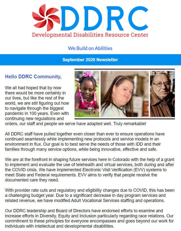 September 2020 DDRC Newsletter