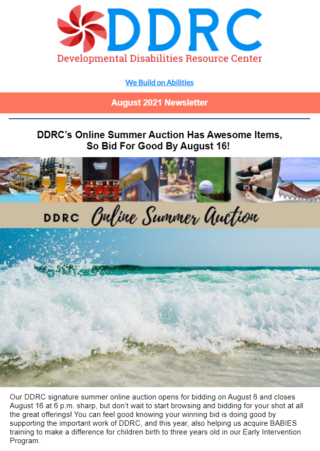 August 2021 DDRC Newsletter