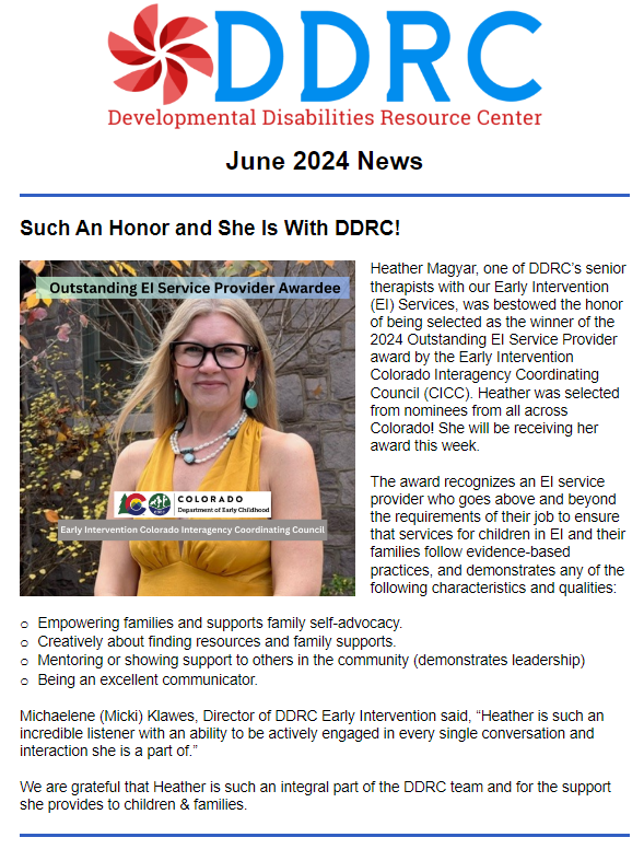 June 2024 DDRC Newsletter