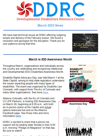 March 2023 DDRC Newsletter