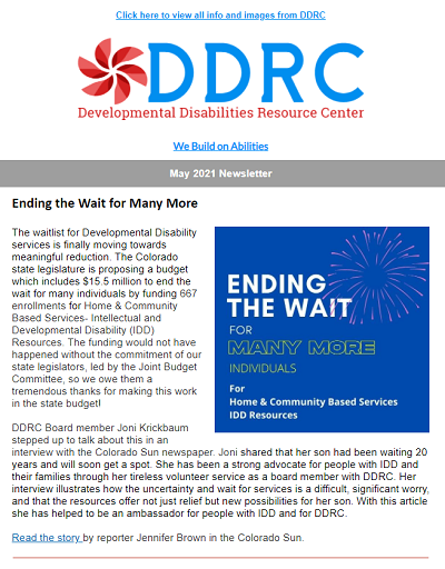 May 2021 DDRC Newsletter