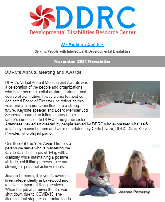 November 2021 DDRC Newsletter